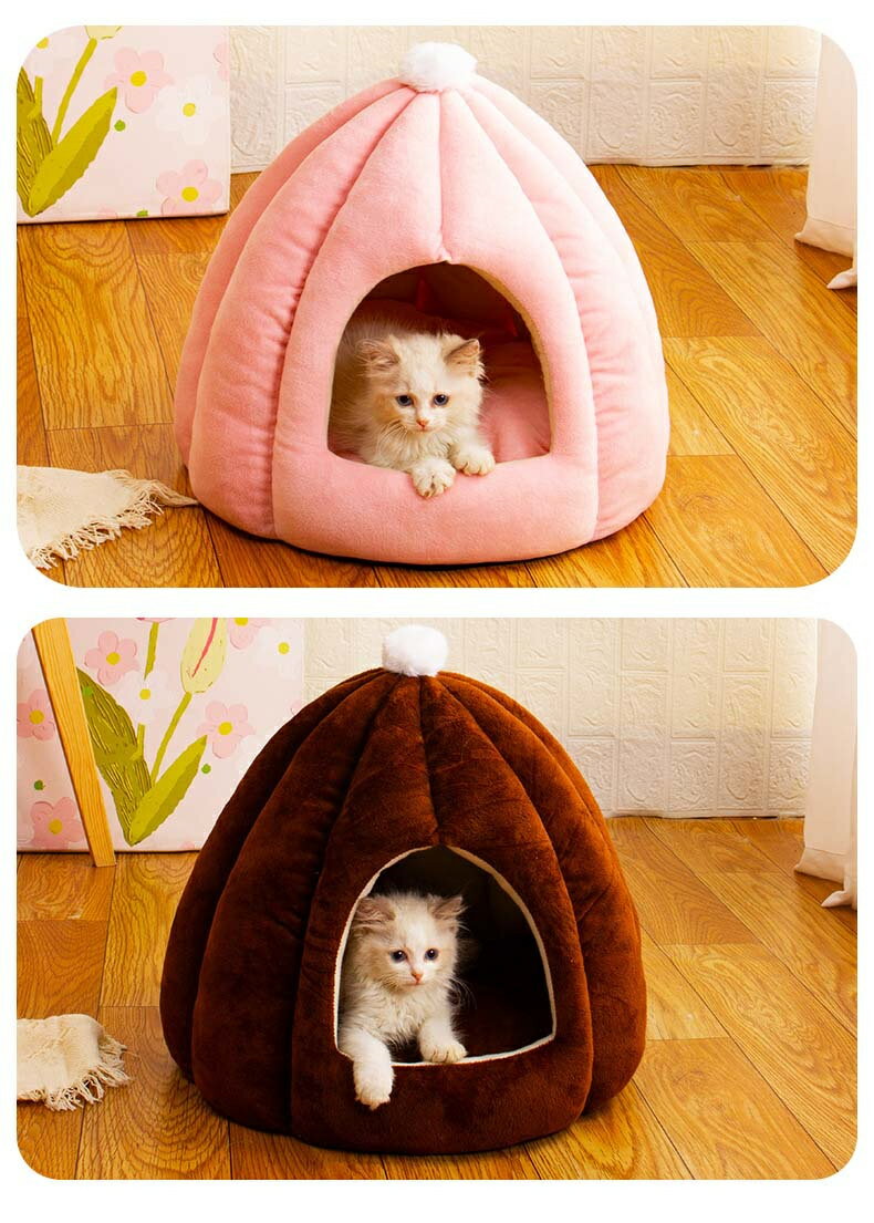 ペットベッド ドーム型 猫 犬 洗える S M L ドームハウス クッション ペットハウス...