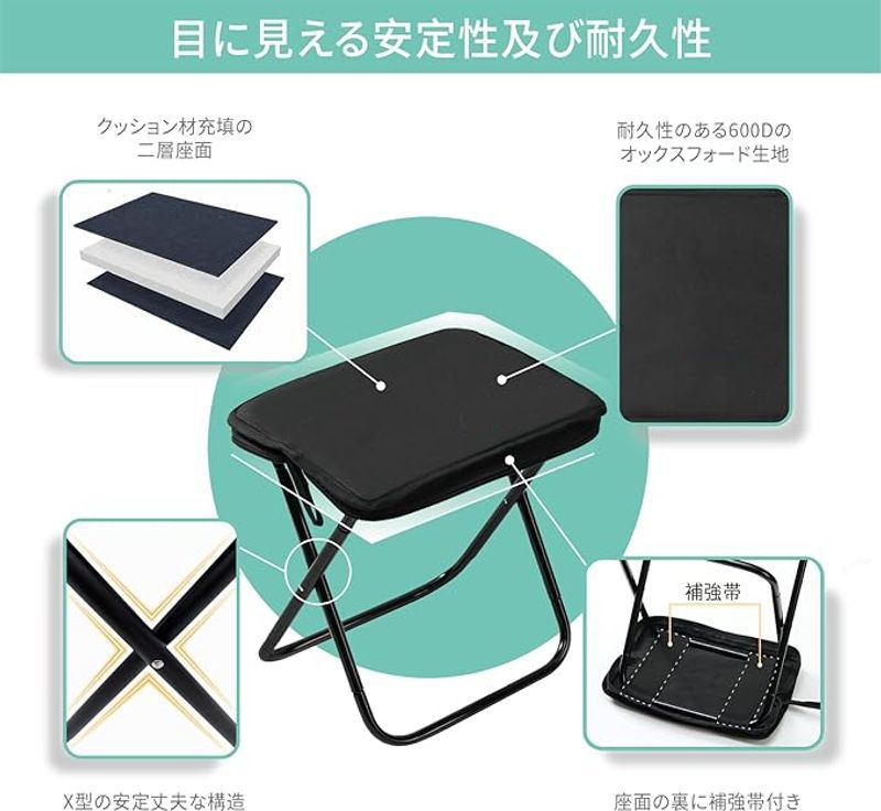 【6%OFFクーポン】アウトドア チェア 折りたたみ椅子 キャンプ 椅子 折り畳みいす コンパクト折りたたみチェア ミニチェア 収納袋一体式 小さい コンパクト 軽量 小型 休憩 簡単組立 瞬間収納 アルミ合金 イベント 携帯椅子 持ち運び 花火大会 BBQ 登山 行列 送料無料 gbb2-10022590 GBB2号店 サンプル画像3