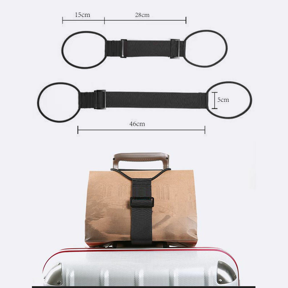 旅行便利グッズ 旅行用品 バッグとめるベルト スーツケースベルト キャリーバッグ の上 荷物固定ベルト キャリーケースバンド こていテープ スプリングロープテープ 旅行する アウトドア 二つ ブラック