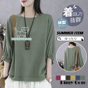 Tシャツ 半袖 レディース カットソー 着痩せ 体型カバー 薄手 カジュアル おしゃれ トップス 涼しい シンプル 無地 着まわし 通勤 通学
