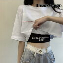 Tシャツ 2枚セット ショートタンクトップ レディース 半袖 へそ出し ショート丈 トップス 春夏秋 ゆるい 韓国ファッション 原宿系
