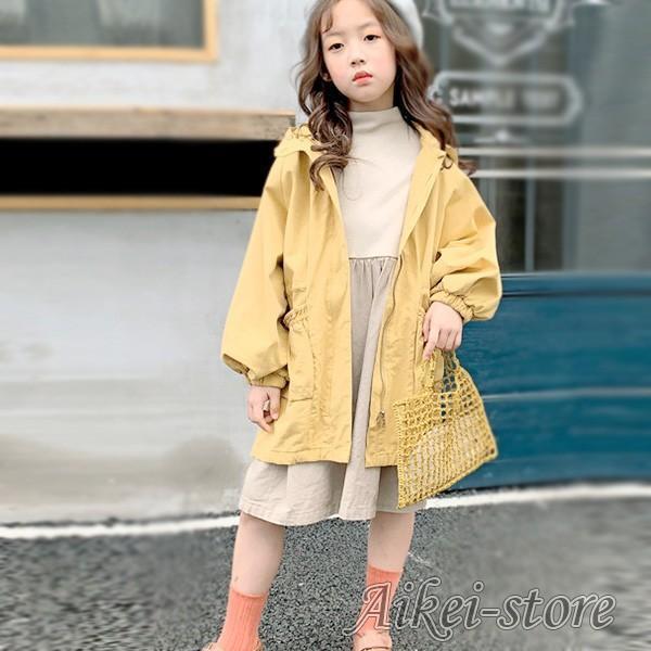 子供服 女の子 子供コート トレンチコート スプリングコート アウター 長袖 春秋コート ジャケット ロングコート キッズコート可愛い 通学着 チェスターコート