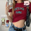 ショート丈トップス レディース へそ出し
