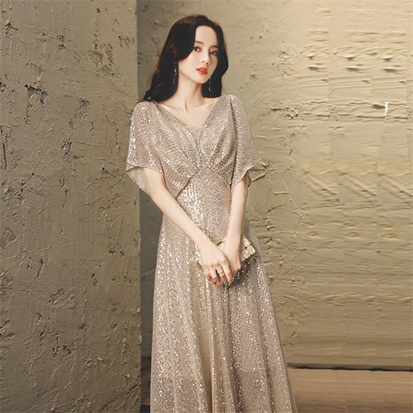 レディース　ドレス　海外　ファッション　海外風　パーティ アメリカ 中東 クロスボーダー ホルターネック ハイ スリット バック レス スパンコール イブニングドレス フィッシュ テール スカート ロング ドレス