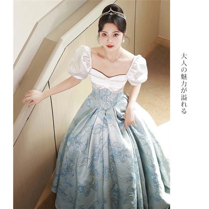 レディース 婦人服 ワンピース ドレス キャミ レトロ シフォン 夏 水墨画 中国 ガウン セット