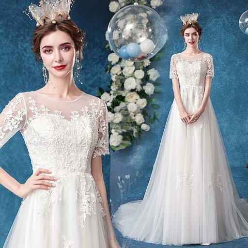ウエディングドレス スレンダーライン ロングトレーン 白 結婚式 花嫁 海外挙式 エンパイアライン 披露宴 ボートネック パーティードレス ウエディングドレス スレンダーライン ロングトレーン 白 結婚式 花嫁 海外挙式 エンパイアライン 披露宴 ボートネック パーティードレス