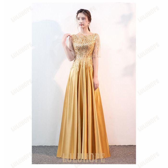 ドレス 大人 ピアノ 発表会 イブニングドレス ロングドレス 母親 結婚式 カラオケドレス 衣装 演奏会用ドレス ドレス 大きいサイズ 半袖ドレス スパンコール衣