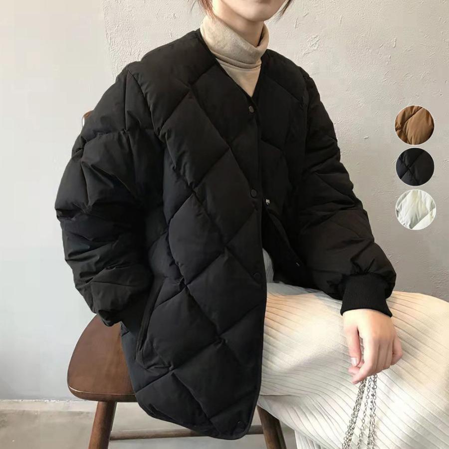 春 秋 冬 キルティングジャケット 中綿 レディース