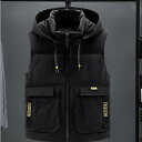 ダウンベスト メンズ ライト 軽量 中綿ベスト フード付き ジレベスト ダウンコート ジャンパー 秋冬 ダウンジャケット 防風防寒 防寒着 男性用ベスト