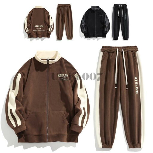 セットアップ フリース上下セット トラックジャケット+ジョガーパンツ 裏起毛 メンズ レディース 秋冬 あたたか セットアップ フリース上下セット トラックジャケット+ジョガーパンツ 裏起毛 メンズ レディース 秋冬 あたたか