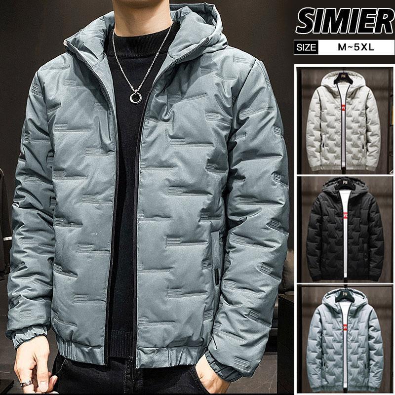 ダウンコート メンズ ダウンジャケット 中綿入り 厚手 防寒 暖かい 軽量 男性 フェ...