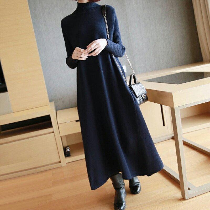 ワンピース ニットワンピース レディース タートルネック ロング丈 長袖 ハイネック ニット 大人 カジュアル 秋冬 おしゃれ ママコーデ 30代 40代 50代 上品