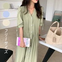 シャツワンピース レディース 40代 キレイめ ロング 可愛い 春夏 半袖 プリーツ シャツワンピ Aライン スカート ひざ丈 フレア おしゃれ 韓国風 30代 50代(4)
