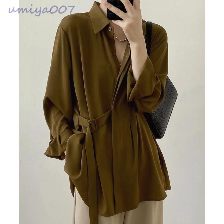 シャツブラウス 長袖 レディース 着やせ(4)