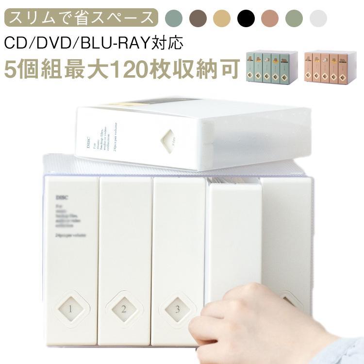 【5個組】CD収納ケース 120枚収納 dvdケース cdケース おしゃれ cd 収納 cd収納ケース ディスクファイル 透明 クリア 持ち運び 不織
