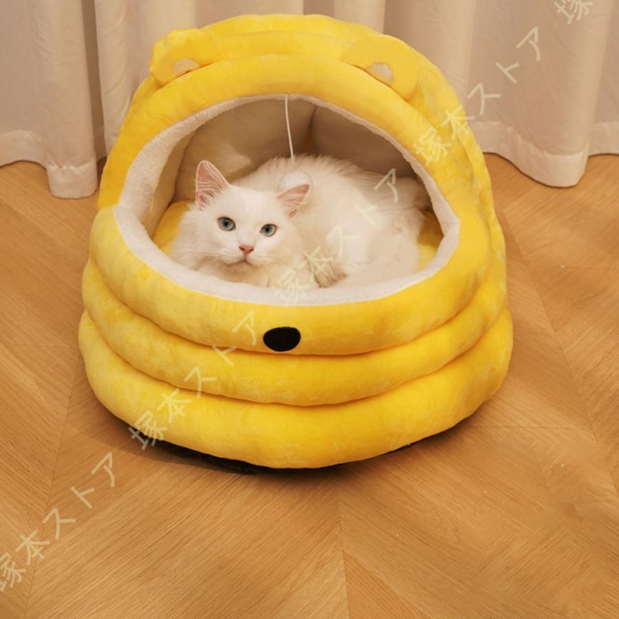 ペットベッド ドーム型 ペットハウス 2way 犬小屋 屋根付き 犬猫用 室内用 ふわふわ クッション付き お..