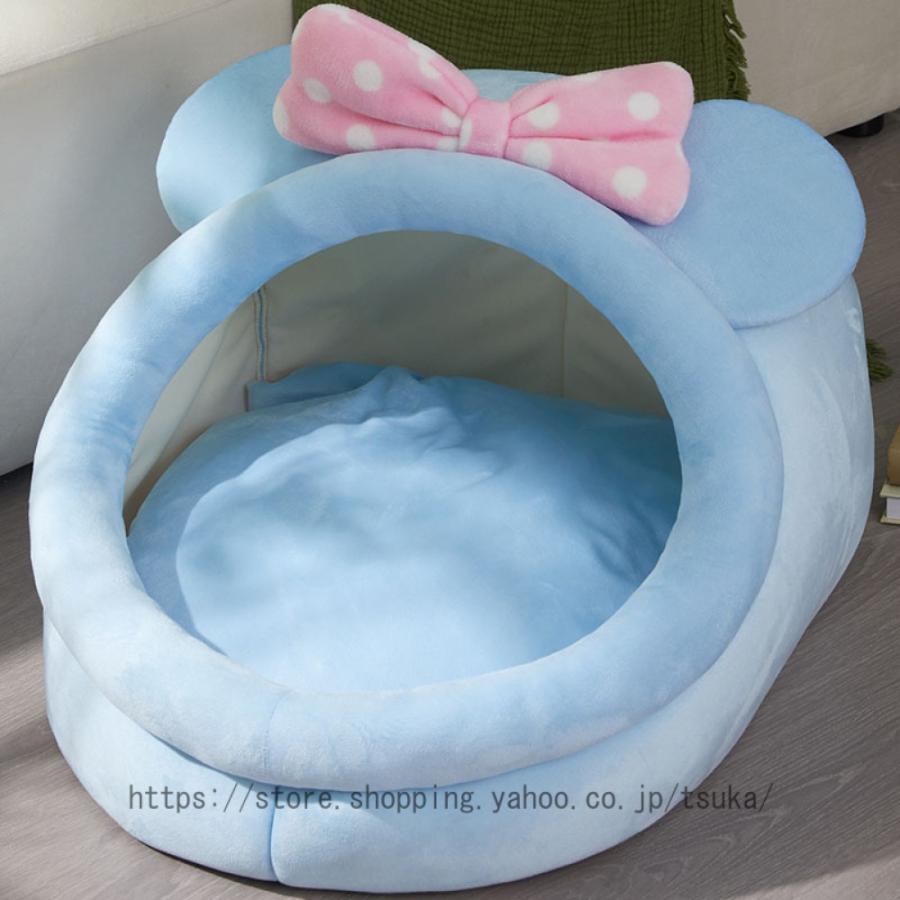 ペットベッド ドーム型 ペットハウス 犬小屋 屋根付き 犬猫用 室内用 ふわふわ クッション付き おしゃ..