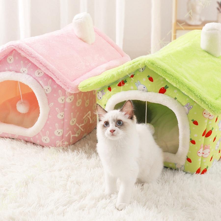 ペットベッド 猫 ドーム 冬用 ドーム型 洗える 犬 猫 ペット ベッド キャットハウス ペット用寝袋 暖か..