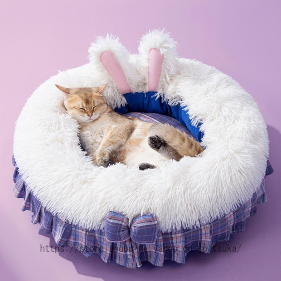 ペットベッド エアコン部屋用 ふわふわ 猫 犬 ベッド クッション モチモチ 綿 ふわふわ 暖かい 冬用 通..