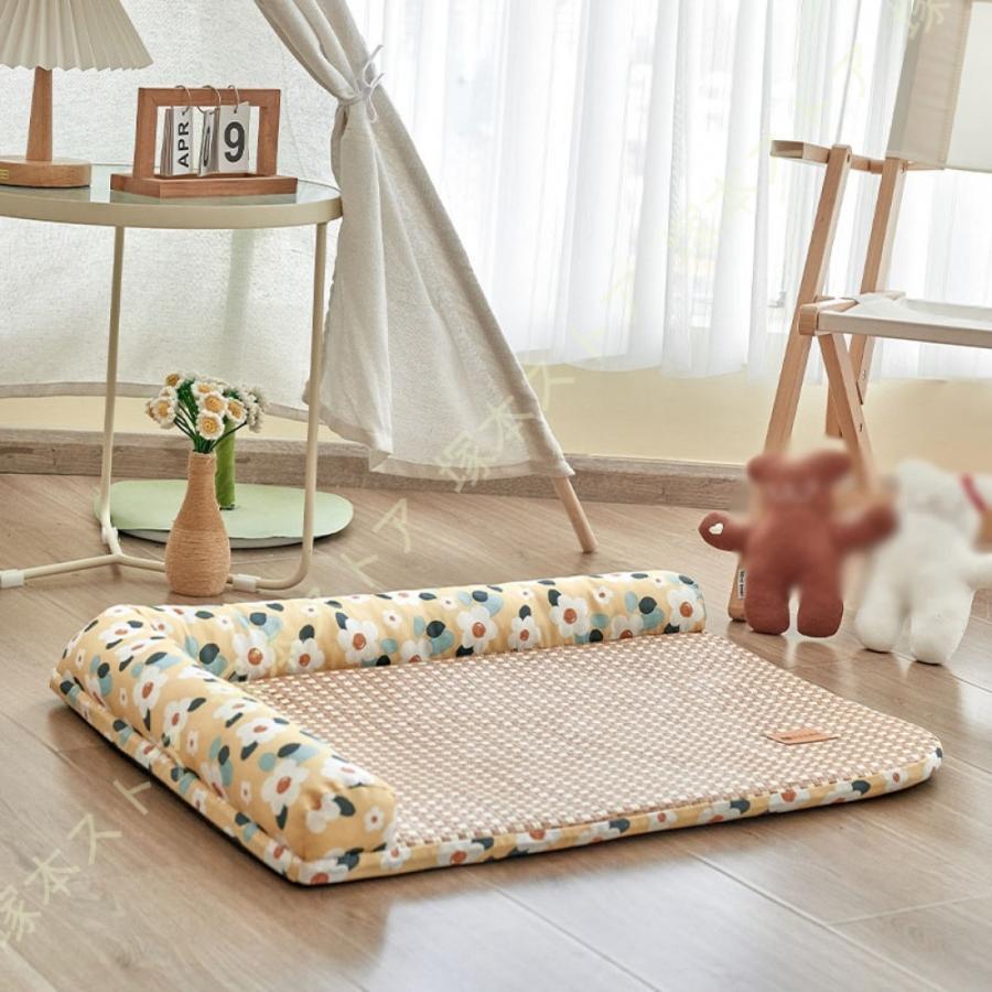 ペットベッド 夏 ひんやり 洗える 夏用 マット クール ペット用 ソファベッド 角型 ペットベッド 室内 犬 イヌ いぬ 猫 ネコ ねこ 小型犬 春夏 涼しい