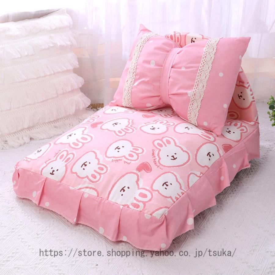 ペットベッド 布団 春秋冬 枕 ベッド マルチカバー ペット用品 洗える 洗濯可 プリンセスベッド 小型ペ..