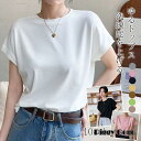 Tシャツ 半袖 レディース カットソー スリム フレンチスリーブ 薄手 カジュアル おしゃれ トップス 涼しい シンプル 無地 着まわし 通勤 通学