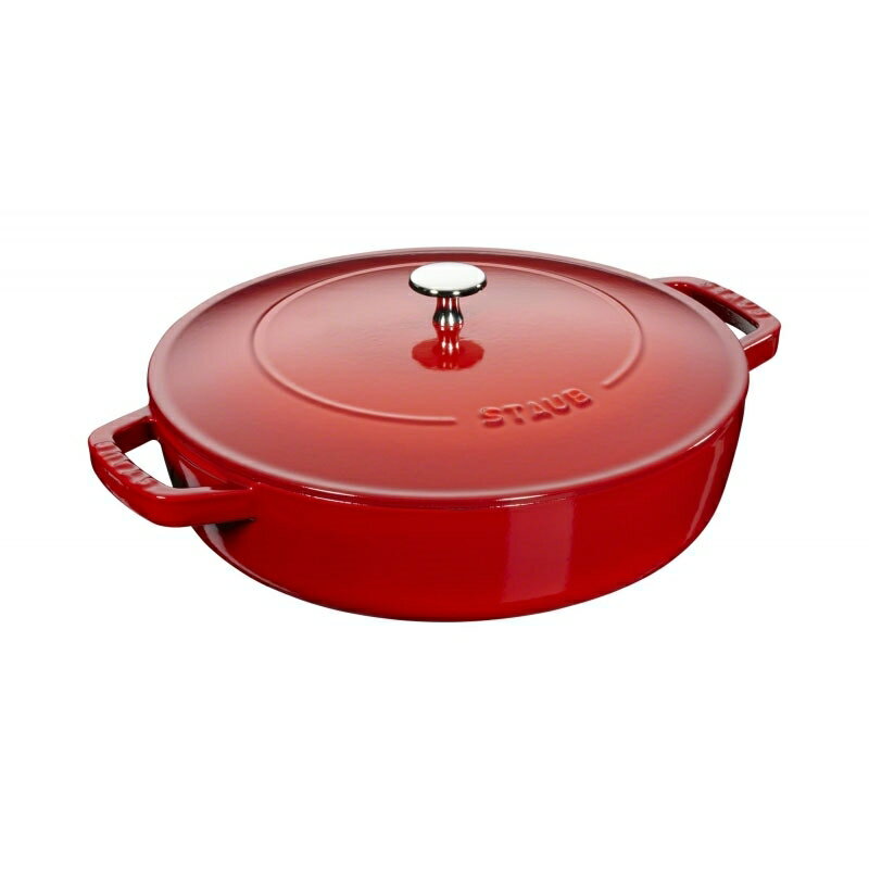 【日本国内正規品】【生涯保証シリアルナンバー付】 ストウブ Staub ブレイザー ソテーパン チェリー 24cm 2.4L IH対応 40511-475 鋳物 ホーロー鍋Braiser