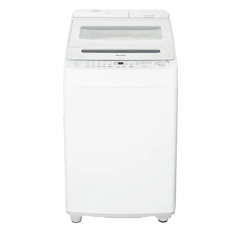 Rakuten - 【6/18限定最大2000円OFFクーポン発行＆エントリーでP4倍！】 SHARP シャープ 全自動洗濯機 穴なし槽 ES-SV8K-W ホワイト 8kg 縦型 自動投入 インバーター搭載