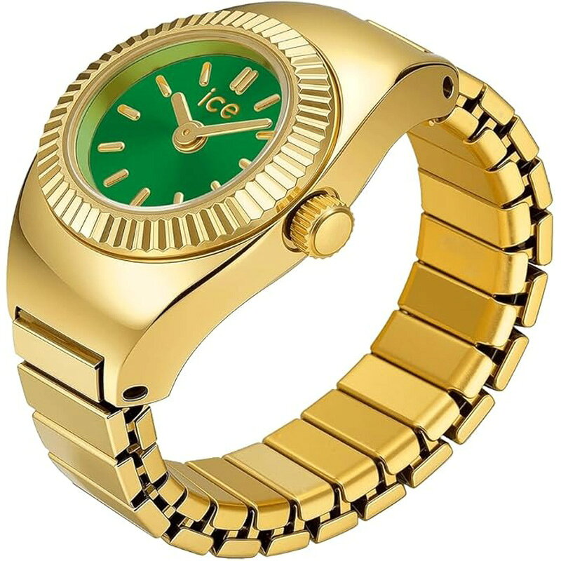 ICE-WATCH リングウォッチ レディース 指時計 CHOUCHOU 025517 ゴールド×オリーブ ステンレス