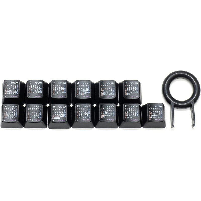  FILCO フィルコ Calendar Keycap Set 2026 カレンダーキーキャップ 13キーセット 日本祝日入り ブラック