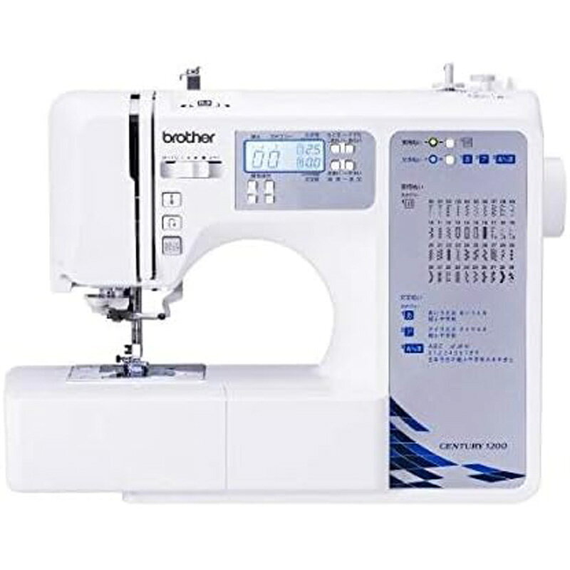 8月10日(月)24時間限定5と0つく日のエントリー＆楽天カード決済でポイント4倍に！更に最大3,000円OFFクーポン発行中必ずエントリー＆対象クーポンを取得してご購入お願い致します！当店限定クーポンぜひ、延長保証にご加入ください！上記よりチケットをお選びいただき、商品と一緒にカートに入れて注文するだけでOK！※詳しい保証内容についてはチケットページからご確認ください。商品特徴【商品の特徴】ひらがな・カタカナ・漢字・数字・アルファベットの文字縫いに対応 実用模様や文字模様を活用できるコンピュータミシン 初心者でも扱いやすい自動糸通し機能を搭載フットコントローラー付属で両手を使いながらスムーズに作業可能LEDライト搭載で手元を明るく照らし、細かな作業も快適 全自動ボタン穴かがり機能によりボタンサイズに合わせた縫製が可能ハードケース付きで保管や持ち運びに便利【商品の仕様】メーカー：brother（ブラザー工業）型番：CENTURY1200種類：コンピュータミシンサイズ：413 mm × 178 mm × 296 mm重量：4.6 kg消費電力：40 Wコード長：約1.8 mフットコントローラー：あり自動糸通し：あり全回転水平釜：あり（下糸クイック） 照明：LEDライトボタンホール：あり（自動ボタンホール）本体カバー：ハードケース ※必ずメーカーHPにて商品の仕様や設置条件をご確認お願いいたします。 製品によっては設置環境により利用または設置ができない場合がございます。