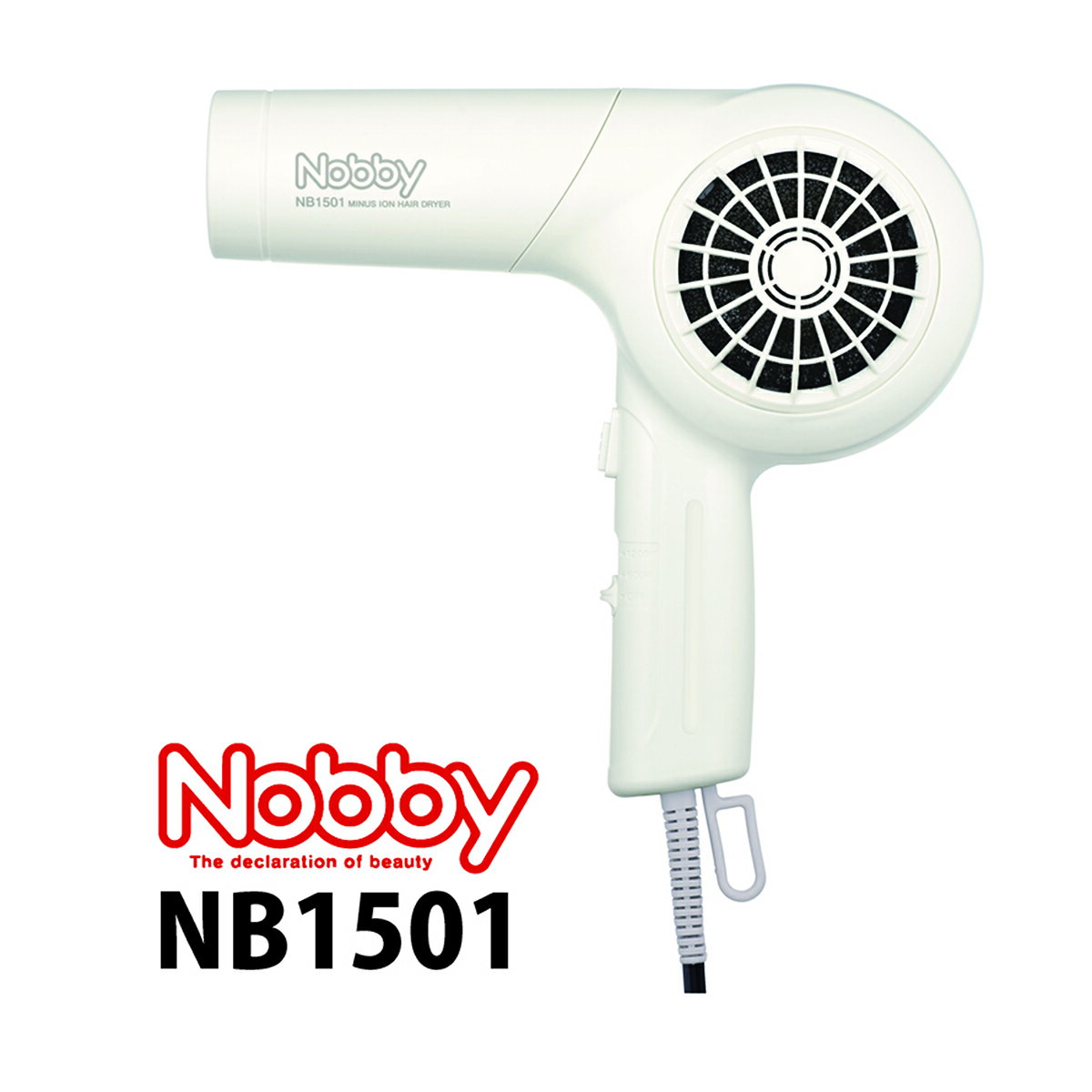 【お買い物マラソンP2倍。25日はP5倍】【送料無料】 テスコム Nobby マイナスイオン ヘアー ドライヤー NB1501 ホワイト 4975302115140 【ヘアドライヤー ノビー ノビィ 高性能フィルター 軽量タイプ サロン専売 美容室 プロ仕様 プロ用】