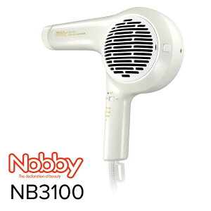 【本州あす楽・送料無料】【正規品】Nobby NB3100 マイナスイオン ヘアー ドライヤー ホワイト 1500W 大風速 ハイパワー 日本製 4975302133014 【ヘアドライヤー ノビー ノビィ 業務用 プロ用 プロ仕様 大風量】