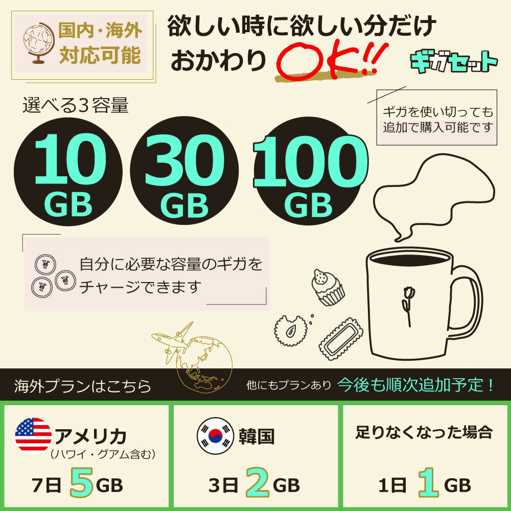 【おかわり タイ1日1GBプラン】(チャージ) 2