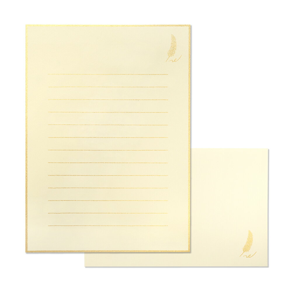 便箋6枚・封筒3枚ミニレターセット|My Letter Papergоld(マイレターペーパー)|便箋サイズ:174×126mm、封筒サイズ:90×140mm ...