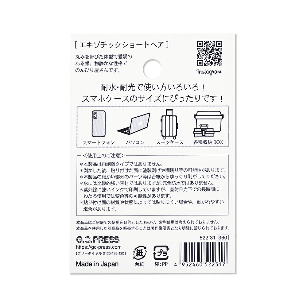 耐水耐光仕様ステッカー1枚入| エキゾチックシ...の紹介画像3