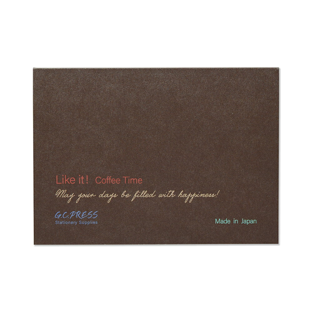 ミニカード・封筒セット（1枚ずつ・1組入）｜コーヒータイム LIKE IT![011-71]｜カードサイズ：78×108mm 封筒サイズ：85×115mm | G.C.PRESS（ジーシープレス）| 文房具 メッセージカード ギフト 母の日 父の日 2