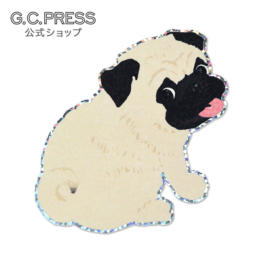 耐水耐光仕様ステッカー1枚 | パグ[522-46]｜台紙サイズ：100x70mm｜G.C.PRESS（ジーシープレス）| 文..