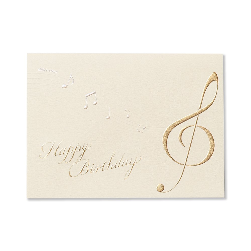 カード レッテラデッラムジカ BIRTH 1組入(中紙付き/封筒付き/誕生日/バースデーカード/お祝い) | G.C.PRESS(ジーシープレス)