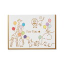 ミニカード どうぶつ FOR YOU 75×105mm (二折り/封筒付き/ギフトカード/アニマル/かわいい) | G.C.PRESS(ジーシープレス)