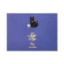 G.C.PRESS ふみ揃え便箋 Cat 78x105mm 1柄10枚入 (罫線なし/ミニ便箋/黒猫/ラッキーモチーフ/かわいい/シンプル)