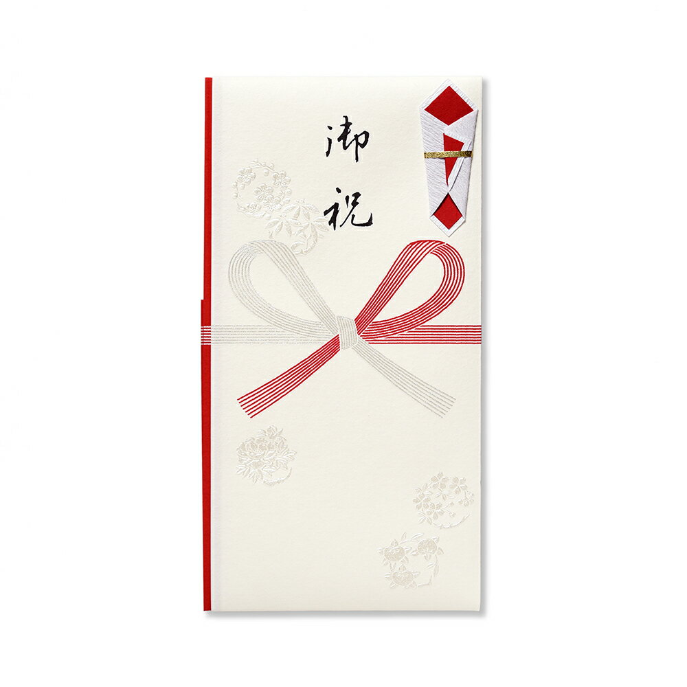 金封 熨斗付 御祝 花丸文 シルク 花結び 180x92mm 1組入 (封筒タイプ中袋付/誕生日/入学/合格) | G.C.P..