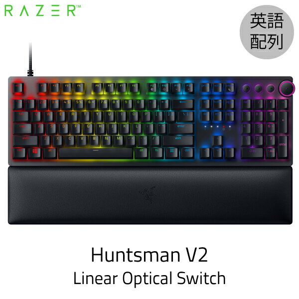 Razer公式 Razer Huntsman V2 英語配列 静音リニアオプティカルスイッチ ゲーミングキーボード Linear Optical Switch RZ03-03930100-R3M1 レーザー (キーボード)