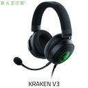 Razer公式 Razer Kraken V3 THX Spatial Audio 7.1ch サラウンド 対応 USB ゲーミングヘッドセット ブラック RZ04-03770200-R3M1 レーザー (ヘッドセット USB)