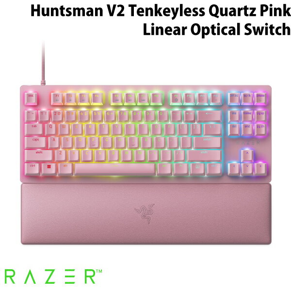 Razer公式 Razer Huntsman V2 Tenkeyless 英語配列 静音リニアオプティカルスイッチ ゲーミング テンキーレス キーボード Linear Optical Switch Quartz Pink レーザー (キーボード)