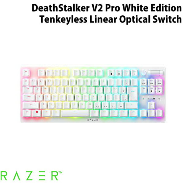 Razer DeathStalker V2 Pro Tenkeyless JP 日本語配列 有線 / Bluetooth 5.0 / 2.4GHz ワイヤレス 両対応 静音リニアオプティカルスイッチ 薄型ゲーミングキーボード Linear Optical Switch White Edition # RZ03-04373600-R3J1 レーザー (キーボード)