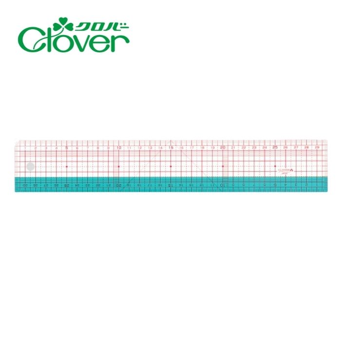 方眼定規 30cm Clover クロバー クローバー 25-053 定規 ものさし 方眼 手芸用品 手作り ハンドメイド クラフト用品 すそ上げ 裾上げ しるし付けのサムネイル