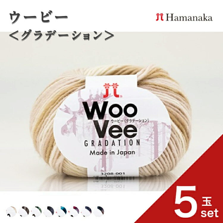 【最大700円クーポン配布：マラソン限定】【5玉セット】 毛糸 Hamanaka ハマナカ　ウービー＜グラデーション＞ 毛糸 編み物 手編み かぎ針編み 毛糸セット 初心者向け毛糸 通販 おしゃれ 毛糸 詰め合わせ