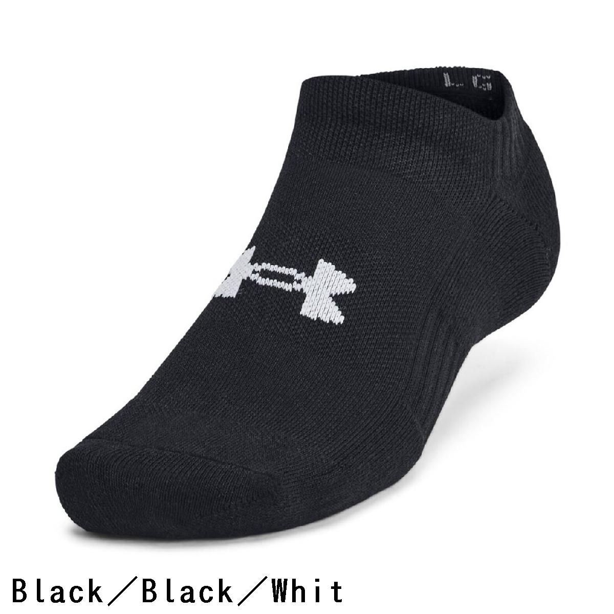 アンダーアーマー　Under Armour　UAトレーニング コットン ノーショーソックス 3足セット