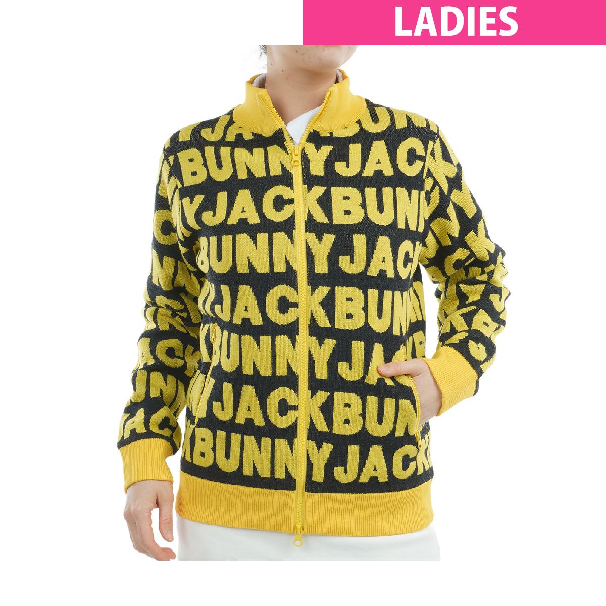 ジャックバニー　Jack Bunny!!　ロゴジャカード 防風裏地ジップセーター　レディス